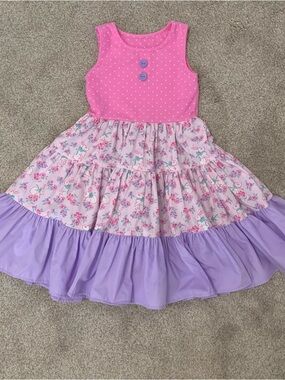 Tabitha Twinkle 5-6 bunny Tiered Floral Dress